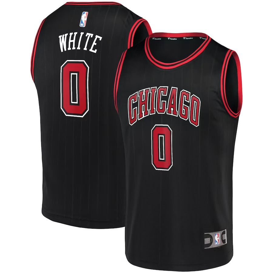 Men Chicago Bulls #0 Coby White Fanatics Branded Black Fast Break Replica NBA Jersey